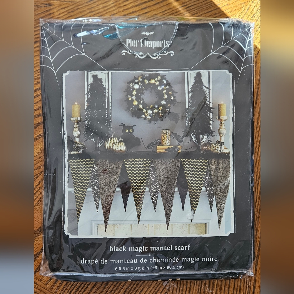 Pier 1 Imports Witchy Halloween Elegant Black Magic Matel Scarf